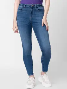 SPYKAR Women Slim Fit High-Rise Light Fade Cotton Jeans