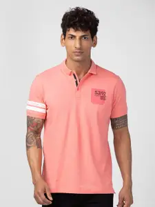 SPYKAR Men Polo Collar Slim Fit Cotton T-shirt