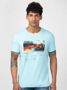 SPYKAR Men Printed Slim Fit Cotton T-shirt