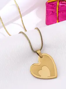 VIRAASI Gold Plated Heart Pendant with Chain