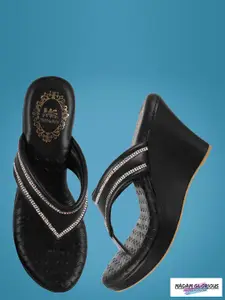 madam glorious Embellished Party Wedge Heels