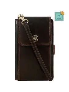 Eske esk Aleksandra Women Brown Leather Two Fold Wallet