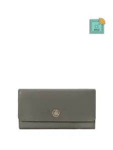 Eske esk Klara Women Grey Leather Three Fold Wallet