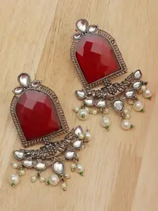 Ozanoo Silver Plated Contemporary Drop Earrings