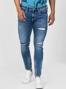 SPYKAR Men Slim Fit Mildly Distressed Heavy Fade Stretchable Cotton Jeans