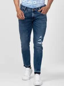 SPYKAR Men Tapered Fit Low Distress Light Fade Stretchable Cotton Jeans