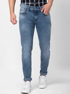 SPYKAR Men Slim Fit Low-Rise Heavy Fade Stretchable Cotton Jeans