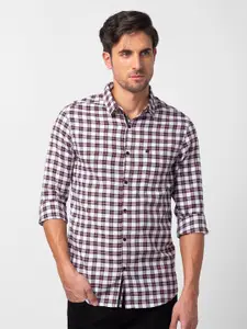 SPYKAR Men Slim Fit Gingham Checked Dobby Casual Shirt