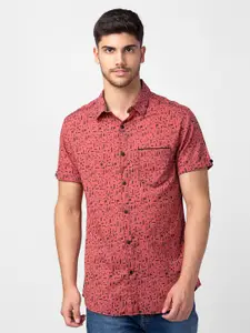 SPYKAR Men Plus Size Slim Fit Abstract Printed Casual Shirt
