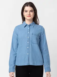 SPYKAR Women Slim Fit Cotton Casual Shirt