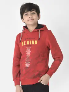 Crimsoune Club Boys Cotton Printed Hooded Sweatshirt