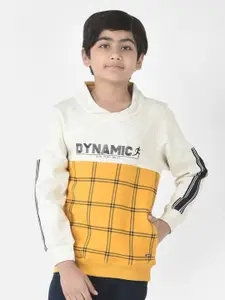 Crimsoune Club Boys Cotton Checked Sweatshirt