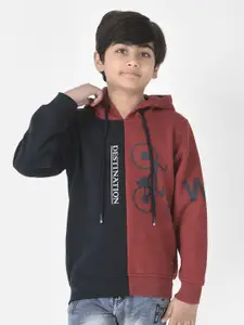 Crimsoune Club Boys Colourblocked Hooded Sweatshirt