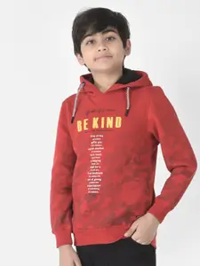 Crimsoune Club Boys Printed Hooded Cotton Sweatshirt