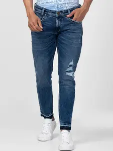 SPYKAR Men Tapered Fit Low Distress Light Fade Stretchable Cotton Jeans
