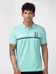 SPYKAR Men Printed Polo Collar Cotton T-shirt