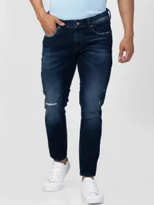 SPYKAR Men Tapered Fit Mildly Distressed Light Fade Stretchable Cotton Jeans