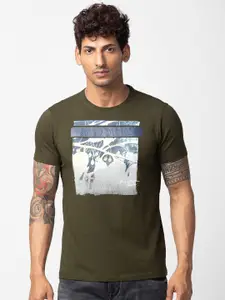 SPYKAR Men Printed Slim Fit T-shirt