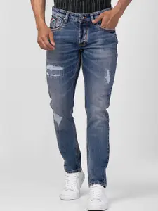 SPYKAR Men Skinny Fit Low-Rise Mildly Distressed Heavy Fade Stretchable Cotton Jeans