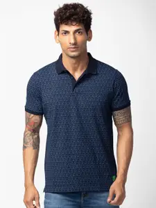 SPYKAR Men Printed Polo Collar Slim Fit T-shirt