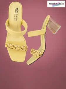 madam glorious Embellished Block Heels