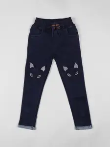 A-Okay Boys Slim Fit High-Rise Applique Cotton Jeans