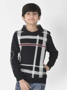 Crimsoune Club Boys Checked Sweatshirt