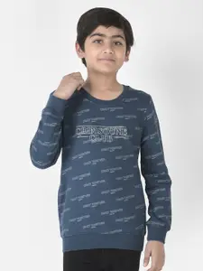 Crimsoune Club Boys Typography Printed Round Neck Sweatshirt