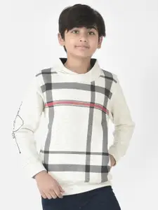Crimsoune Club Boys Checked Mock Collar  Sweatshirt