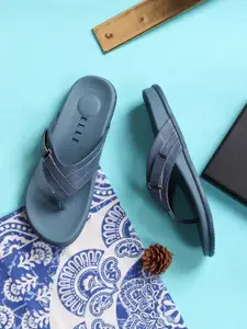 ELLE Women Textured T-Strap Flats