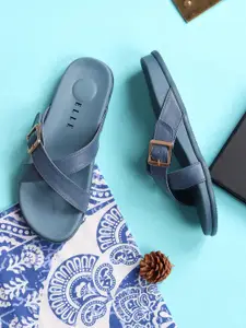 ELLE Women Textured Open Toe Flats