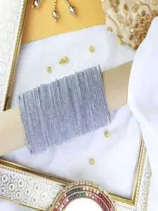 I Jewels Set Of 48 Solid Metal Velvet Bangles