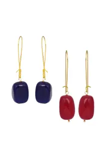 DUGRISTYLE Set Of 2 Gold-Plated Classic Studs Earrings