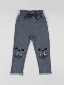 A-Okay Girls Embroidered Slim Fit Cotton High-Rise Jeans