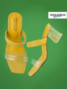 madam glorious Transparent Block Sandals  Heels