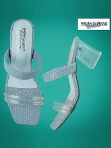 madam glorious Transparent Block Sandals  Heels