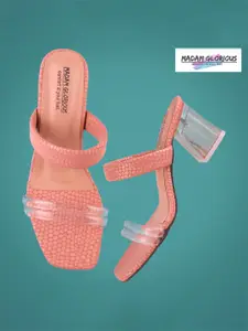 madam glorious Transparent Block Sandals  Heels