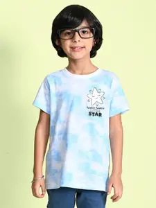 NUSYL Boys Printed Tie and Dye Round Neck T-shirt