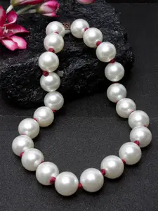 DUGRISTYLE Women White Pearls Necklace