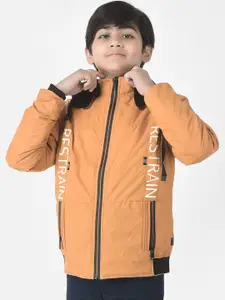 Crimsoune Club Boys Printed Hooded Lightweight Bomber Jacket