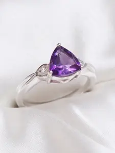 HIFLYER JEWELS 92.5 Sterling Silver Stone-Studded Finger Ring