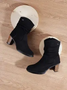 Mochi Women High-Top Block Heel Boots