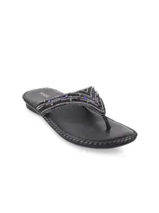 Mochi Women Embellished Open Toe Flats