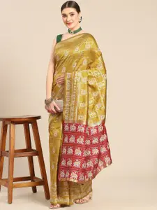 Mitera Ethnic Motifs Silk Blend Kanjeevaram Saree