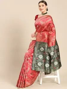 Mitera Woven Design Zari Silk Blend Kanjeevaram Saree