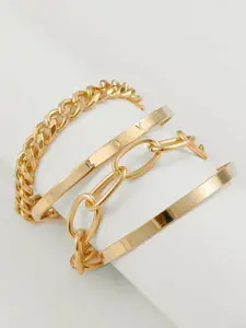 Jewels Galaxy Women Pack Of 4  Gold-Plated Bangle-Style Bracelet
