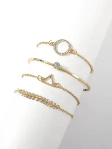 Jewels Galaxy Women 4 Gold-Plated Wraparound Bracelet