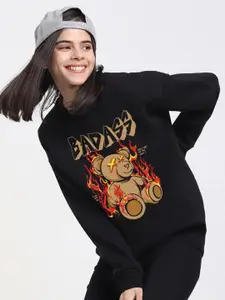 Bewakoof Graphic Printed Fleece Oversized Sweatshirt