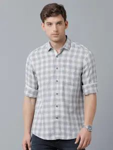Linen Club Men Printed Pure Linen Sustainable Casual Shirt
