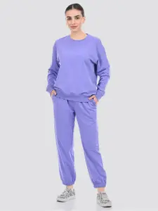 ONEWAY Women Solid Cotton Tracksuit